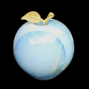 Afghan Jade Onyx hand-carved blue Apple 60*70mm 403g in sunlight - Rocks and Things Store