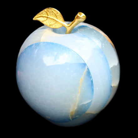 Afghan Jade Onyx hand-carved blue Apple 60*70mm 403g in sunlight - Rocks and Things Store