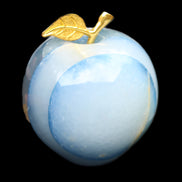 Afghan Jade Onyx hand-carved blue Apple 60*70mm 403g in sunlight - Rocks and Things Store