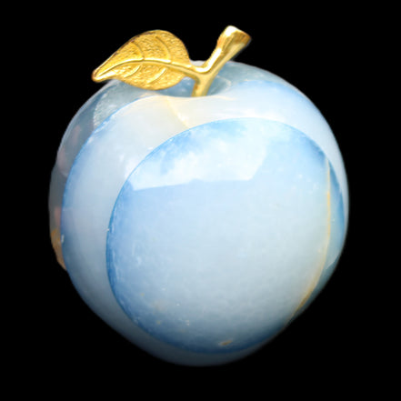Afghan Jade Onyx hand-carved blue Apple 60*70mm 403g in sunlight - Rocks and Things Store
