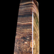 Chocolate Calcite obelisk 112*37mm 230g in UV light - Rocks and Things Store