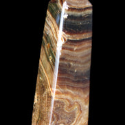 Chocolate Calcite obelisk 112*37mm 230g in UV light - Rocks and Things Store