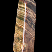 Chocolate Calcite obelisk 112*37mm 230g in UV light - Rocks and Things Store