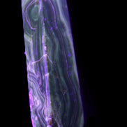 Tall Chocolate Calcite obelisk 154*32mm 439g in UV light - Rocks and Things Store