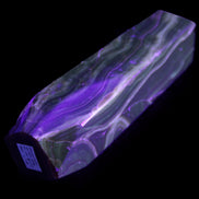 Tall Chocolate Calcite obelisk 154*32mm 439g in UV light - Rocks and Things Store