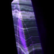 Chocolate Calcite obelisk 119*32mm 270g in UV light  - Rocks and Things Store