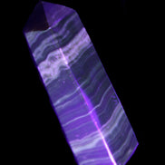 Chocolate Calcite obelisk 119*32mm 270g in UV light  - Rocks and Things Store