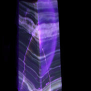 Chocolate Calcite obelisk 119*32mm 270g in UV light  - Rocks and Things Store