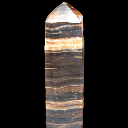 Chocolate Calcite obelisk 119*32mm 270g in UV light  - Rocks and Things Store