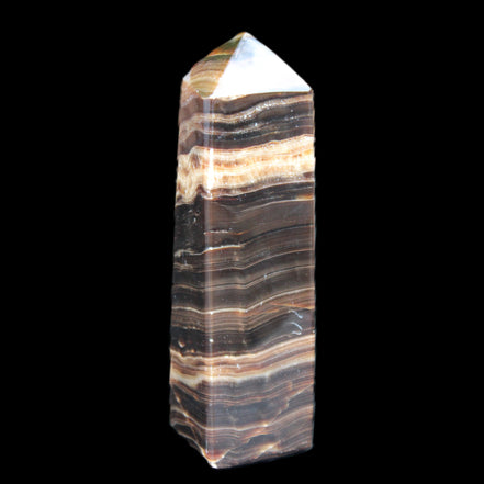 Chocolate Calcite obelisk 119*32mm 270g in UV light  - Rocks and Things Store