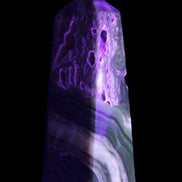 Chocolate Calcite obelisk 111*35mm 208g in UV light - Rocks and Things Store
