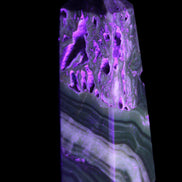 Chocolate Calcite obelisk 111*35mm 208g in UV light - Rocks and Things Store