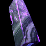 Chocolate Calcite obelisk 111*35mm 208g in UV light - Rocks and Things Store