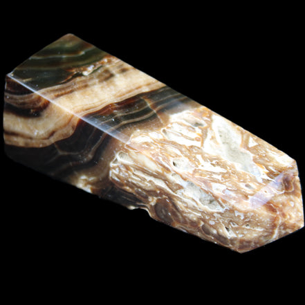 Chocolate Calcite obelisk 111*35mm 208g in UV light - Rocks and Things Store