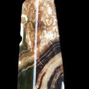 Chocolate Calcite obelisk 111*35mm 208g in UV light - Rocks and Things Store