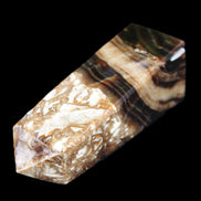 Chocolate Calcite obelisk 111*35mm 208g in UV light - Rocks and Things Store