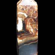 Chocolate Calcite obelisk 111*35mm 208g in UV light - Rocks and Things Store