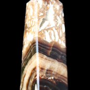 Chocolate Calcite obelisk 111*35mm 208g in UV light - Rocks and Things Store