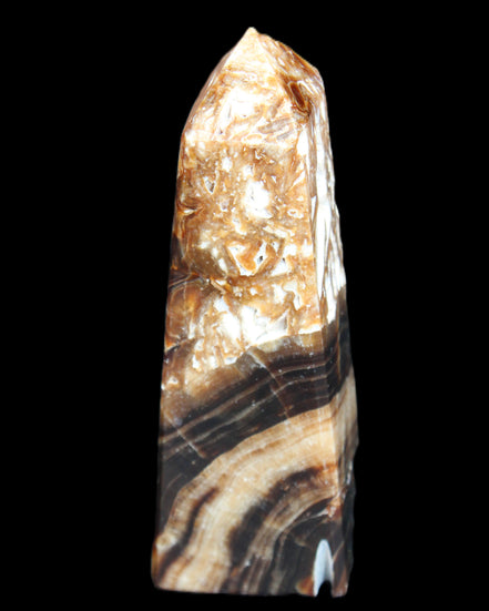 Chocolate Calcite obelisk 111*35mm 208g in UV light - Rocks and Things Store