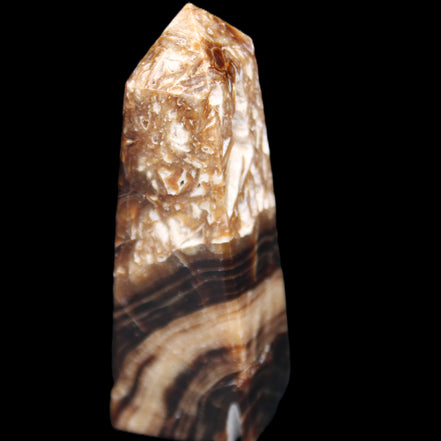 Chocolate Calcite obelisk 111*35mm 208g in UV light - Rocks and Things Store