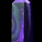 Chocolate Calcite obelisk 93*33mm 177g in UV light - Rocks and Things Store