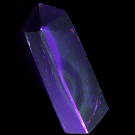 Chocolate Calcite obelisk 93*33mm 177g in UV light - Rocks and Things Store