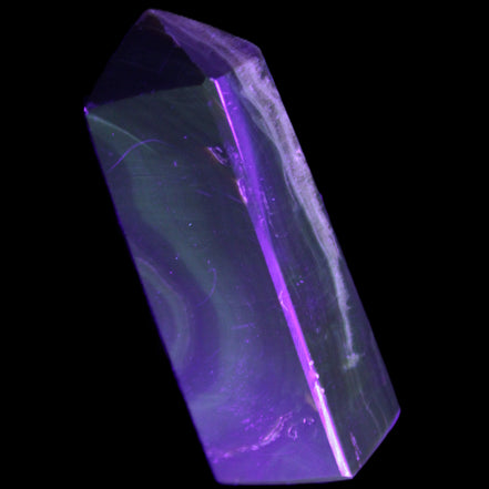 Chocolate Calcite obelisk 93*33mm 177g in UV light - Rocks and Things Store
