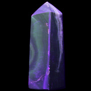 Chocolate Calcite obelisk 93*33mm 177g in UV light - Rocks and Things Store