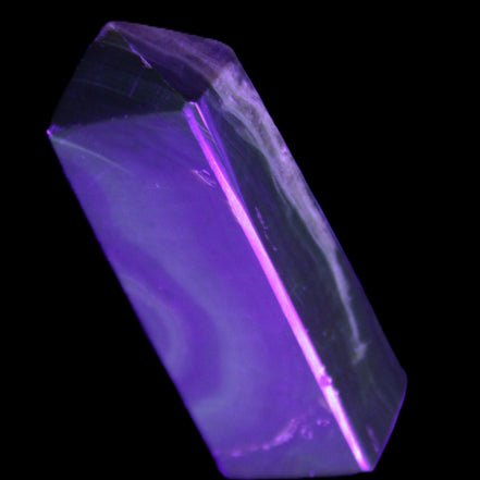 Chocolate Calcite obelisk 93*33mm 177g in UV light - Rocks and Things Store