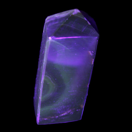 Chocolate Calcite obelisk 93*33mm 177g in UV light - Rocks and Things Store