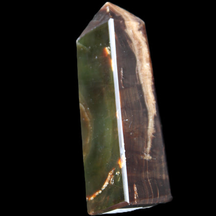 Chocolate Calcite obelisk 93*33mm 177g in UV light - Rocks and Things Store