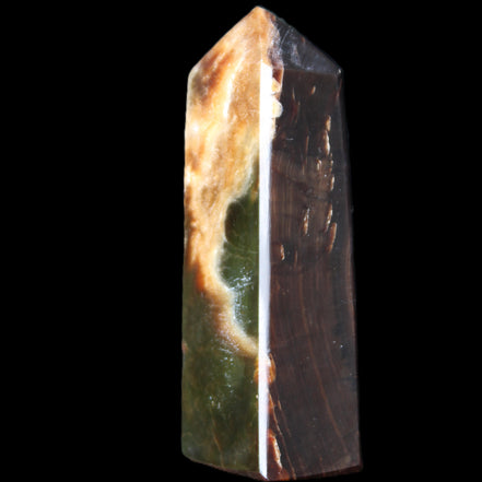 Chocolate Calcite obelisk 93*33mm 177g in UV light - Rocks and Things Store