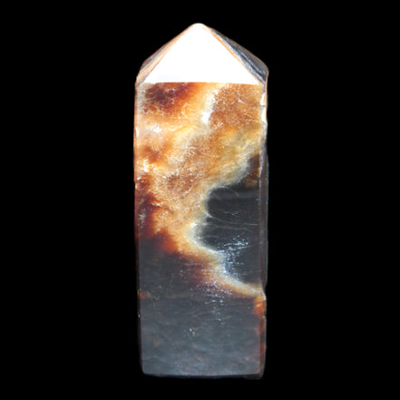 Chocolate Calcite obelisk 93*33mm 177g in UV light - Rocks and Things Store