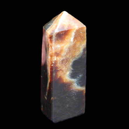 Chocolate Calcite obelisk 93*33mm 177g in UV light - Rocks and Things Store