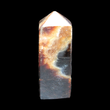 Chocolate Calcite obelisk 93*33mm 177g in UV light - Rocks and Things Store