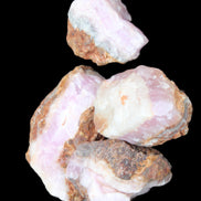 Pink Aragonite with ironstone 4 stones 40-58mm 175g in UV light - Rocks and Things Store