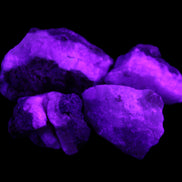 Pink Aragonite with ironstone 4 stones 40-58mm 175g in UV light - Rocks and Things Store