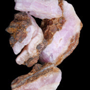 Pink Aragonite with ironstone 4 stones 40-58mm 175g in UV light - Rocks and Things Store