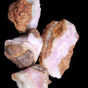 Pink Aragonite with ironstone 4 stones 40-58mm 175g in UV light - Rocks and Things Store
