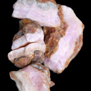 Pink Aragonite with ironstone 4 stones 40-58mm 175g in UV light - Rocks and Things Store