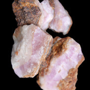 Pink Aragonite with ironstone 4 stones 40-58mm 175g in UV light - Rocks and Things Store