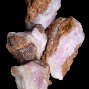 Pink Aragonite with ironstone 4 stones 40-58mm 175g in UV light - Rocks and Things Store