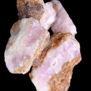Pink Aragonite with ironstone 4 stones 40-58mm 175g in UV light - Rocks and Things Store
