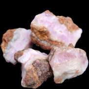 Pink Aragonite with ironstone 4 stones 40-58mm 175g in UV light - Rocks and Things Store