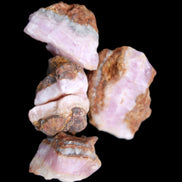 Pink Aragonite with ironstone 4 stones 40-58mm 175g in UV light - Rocks and Things Store