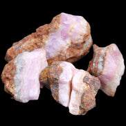 Pink Aragonite with ironstone 4 stones 40-58mm 175g in UV light - Rocks and Things Store
