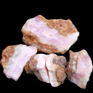 Pink Aragonite with ironstone 4 stones 40-58mm 175g in UV light - Rocks and Things Store