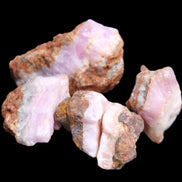 Pink Aragonite with ironstone 4 stones 40-58mm 175g in UV light - Rocks and Things Store
