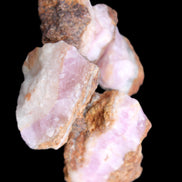Pink Aragonite with ironstone 4 stones 40-58mm 175g in UV light - Rocks and Things Store