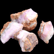 Pink Aragonite with ironstone 4 stones 40-58mm 175g in UV light - Rocks and Things Store